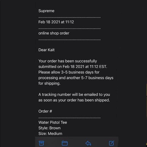 SOLD ❌ Supreme Water Pistol Tee in Brown - Picture 3 of 3